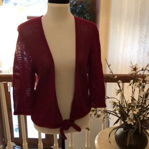 Looped honeycomb open sweater